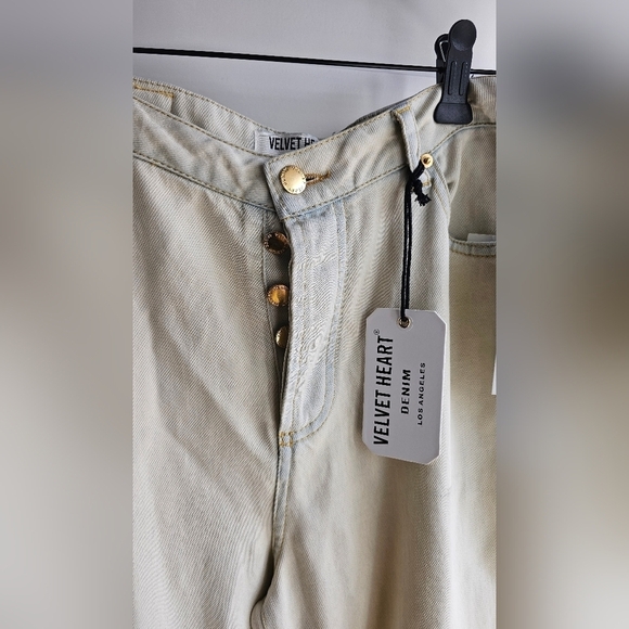 Velvet Heart Jeans Lightweight Soft Denim Pants Washed wide leg size 26  27 - Picture 3 of 10